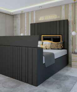 single bed with tv
