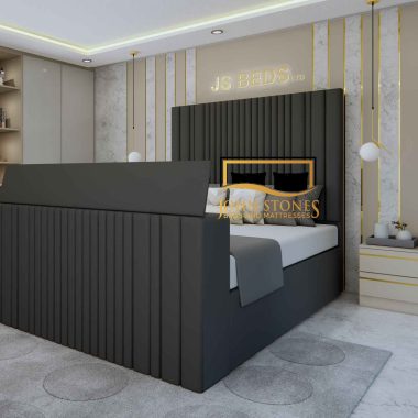 single bed with tv